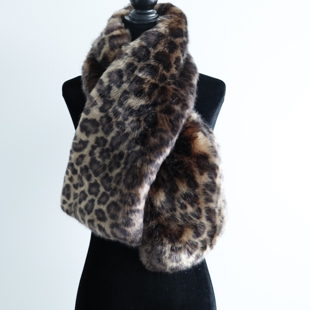 Faux Fur Animal Print Scarf Wrap